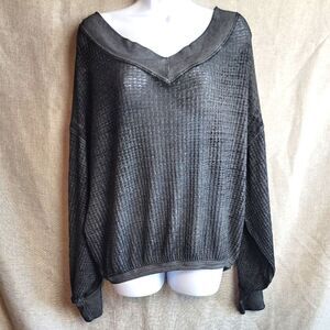 WE THE FREE South Side Vneck Waffle Knit Top